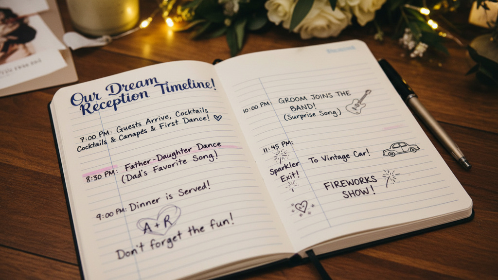 Wedding evening timeline schedule